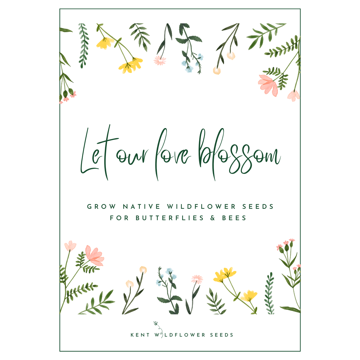 Wildflower Wedding Favours - Let Our Love Blossom - Kent Wildflower Seeds